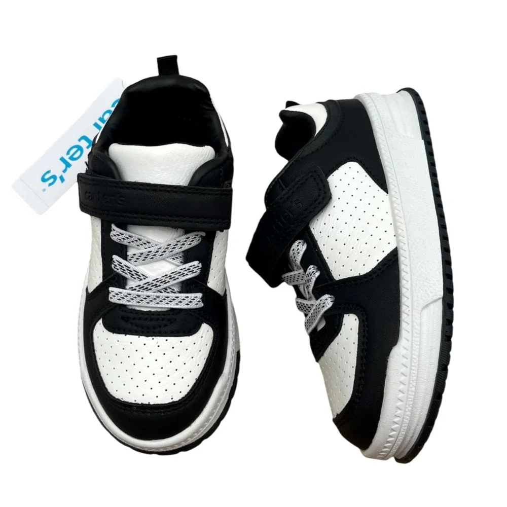 Carters Little Boys Ayngel Classic Style Slip-on Sneakers Size 12 Black White